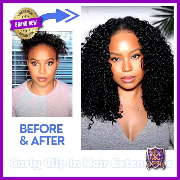 12 Inch Kinky Curly Clip In Hair Extensions 8pcs 110g Human Hair main image 5